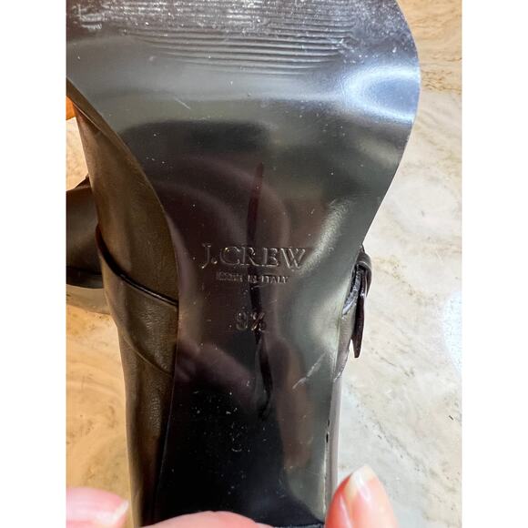 J Crew Leather Ankle Boots Booties Double Buckle Detail Black 9.5 - Picture 8 of 10